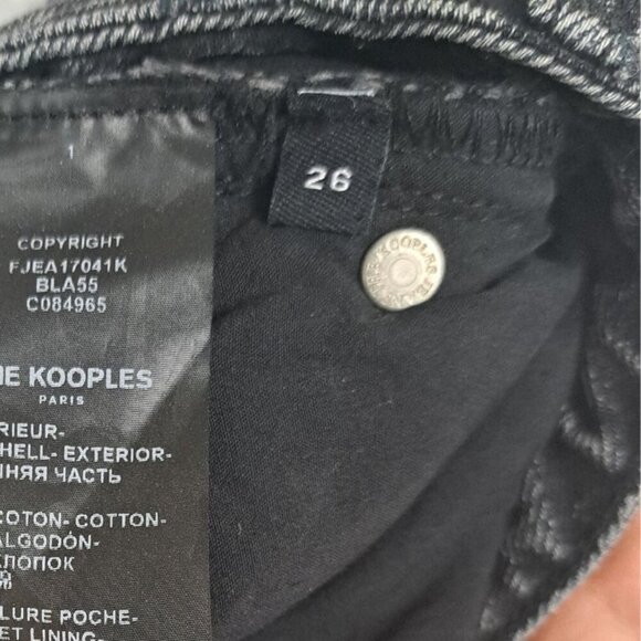 The Kooples Lizy Black Stonewash Ankle Jeans Sequin Hearts Pocket Size 26 - Picture 3 of 9